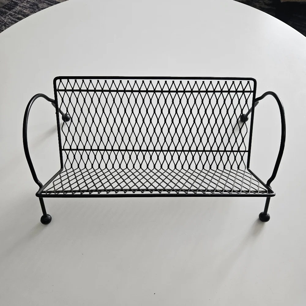Vintage Atomic Era Black Wire Book/Record/CD Holder